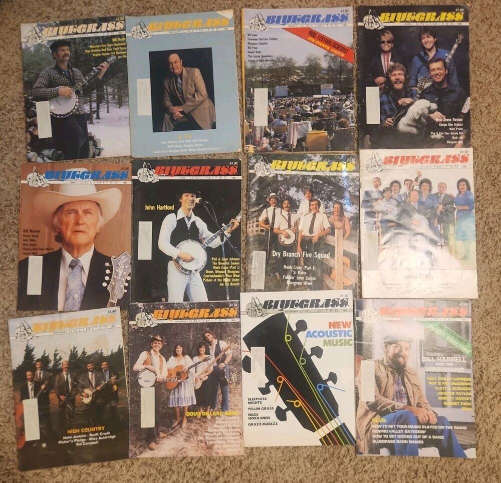 Vintage 1985 Bluegrass Unlimited Magazines, 2 For July No August